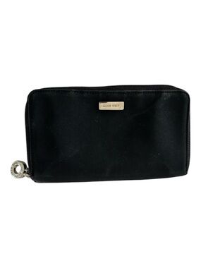 Vintage Nine West Black Zip Nylon Wallet with Double Zippers